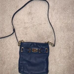 Michael Kors Blue Leather Crossbody Bag